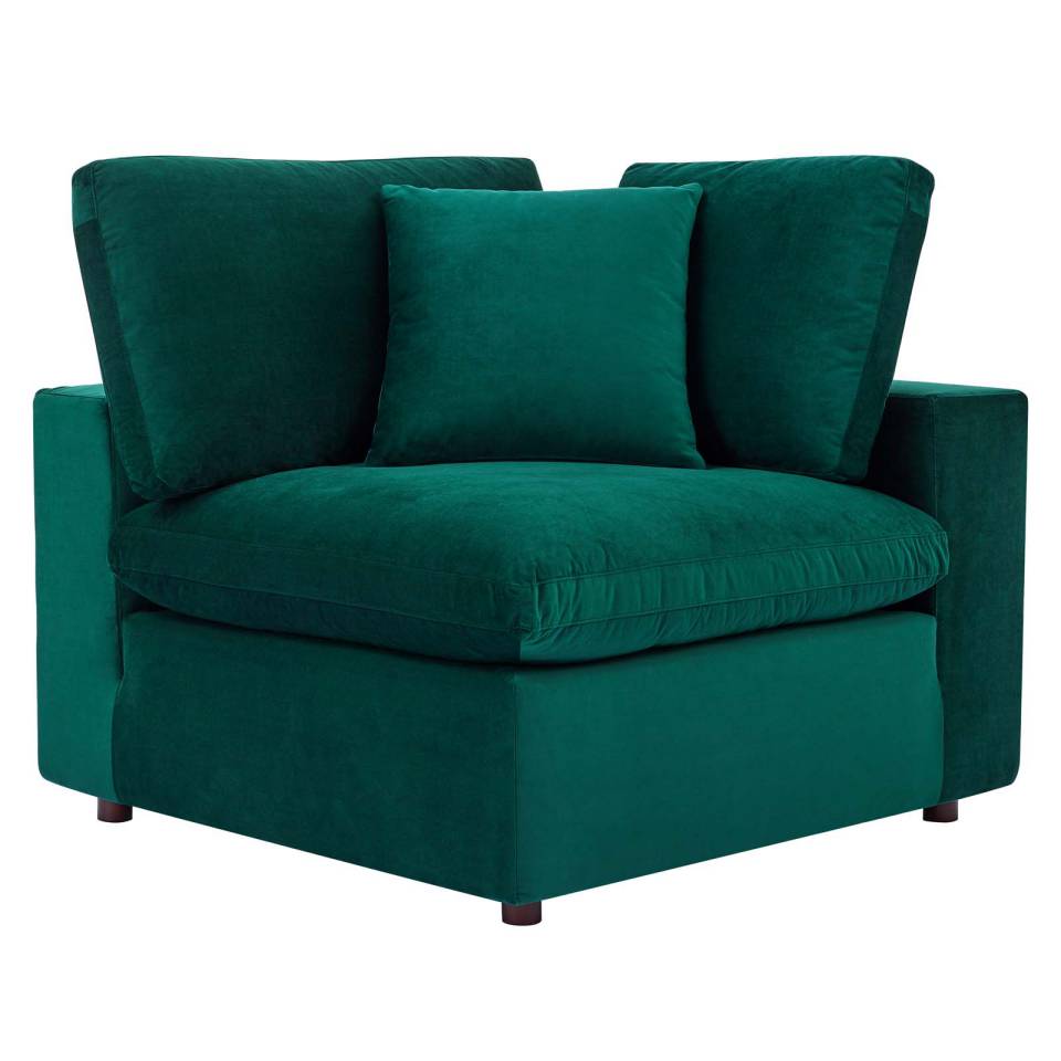 Modway Commix Down Filled Overstuffed Performance Velvet Corner Chair - EEI-4366 - Green