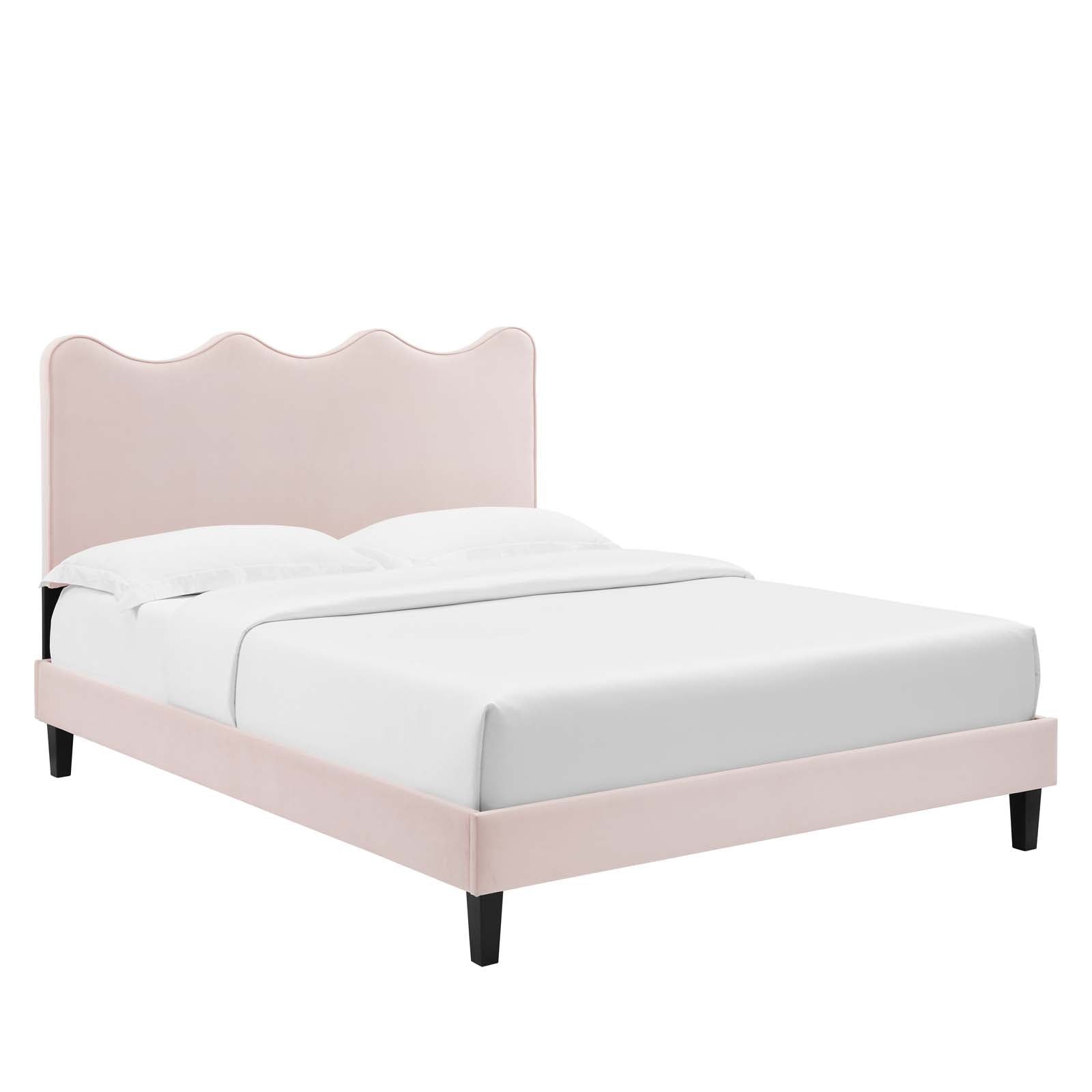 Current Performance Velvet Twin Platform Bed By Modway - MOD-6729 - Pink