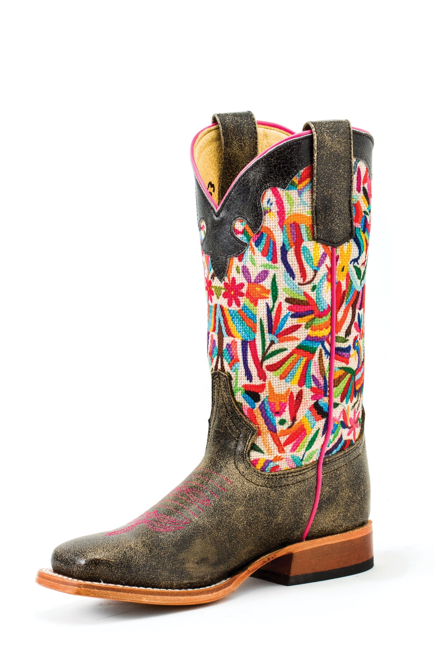 cowboy boots with design on bottom