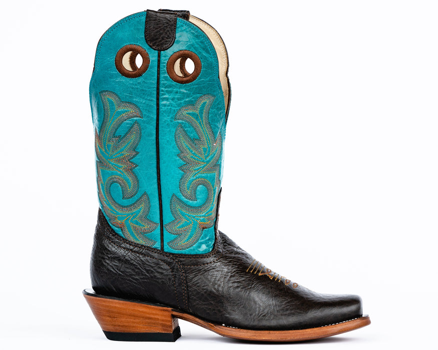 Beastmaster Rough Stock Boot - Turquoise/Brown — Rodeo Mart