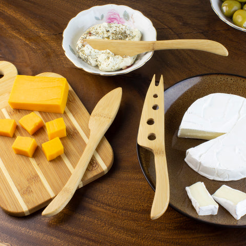 3-Piece Bamboo Cheese Tool Set 