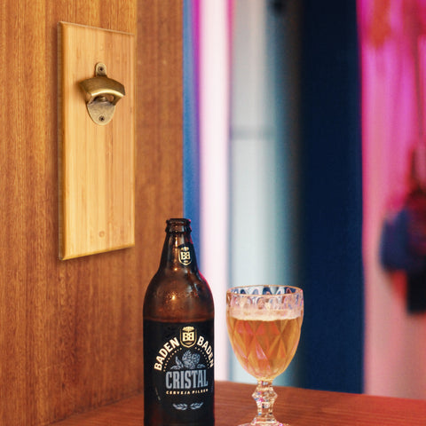 Wall Mounted Bottle Opener with Magnetic Bottle Cap Catcher 