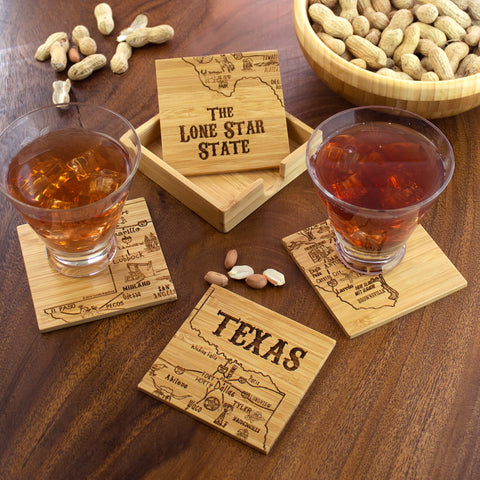 State Puzzle Bamboo Coaster Sets