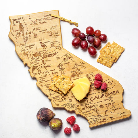 Totally Bamboo Destination California Shaped Serving and Cutting Board