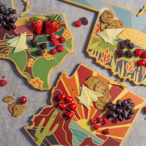 Totally Bamboo State-Shaped Cutting Boards with Artwork by Summer Stokes