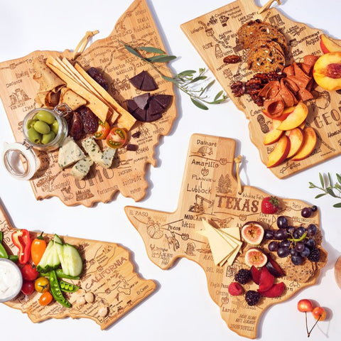 Totally Bamboo Destination Series State-Shaped Cutting and Serving Boards