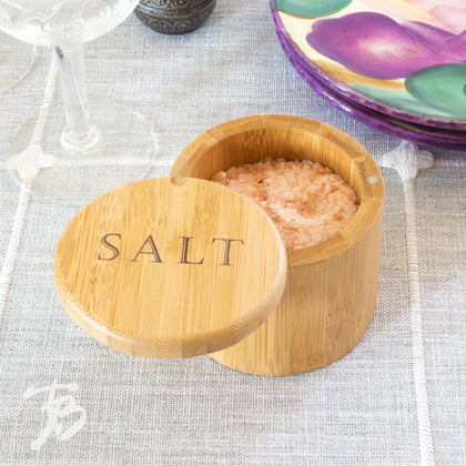 Totally Bamboo Salt Cellar with Magnetic Swivel Lid, Take Life with a  Grain of Salt