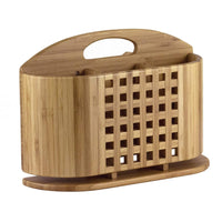 Yumkfoi Extra Large Bamboo Utensil Holder, 4 Sections Kitchen