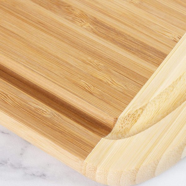 Bamboo Corner Cutting Board- Round Cutting Board 13.75 inch