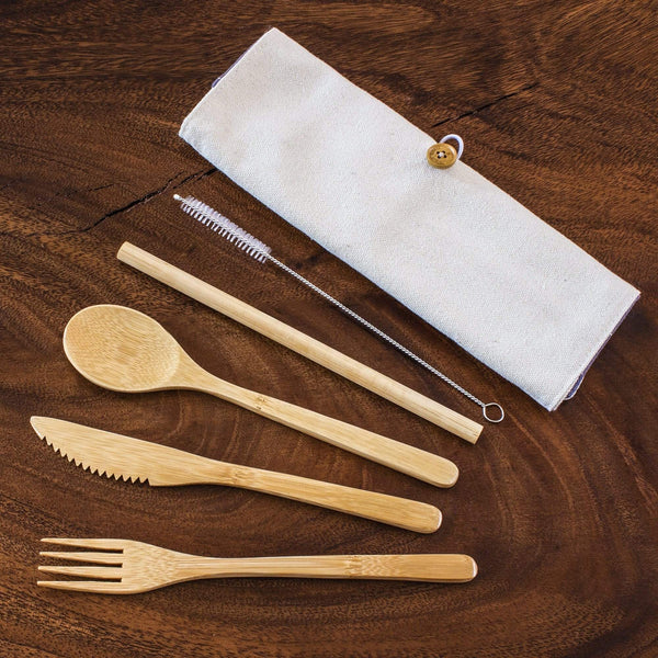 Totally Bamboo Take Along Reusable Utensil Set with Travel Case