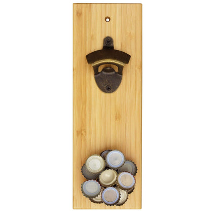 Open Beer Slate & Acacia Wall Mount Bottle Opener with Magnetic Cap Catcher  - Bed Bath & Beyond - 18071342