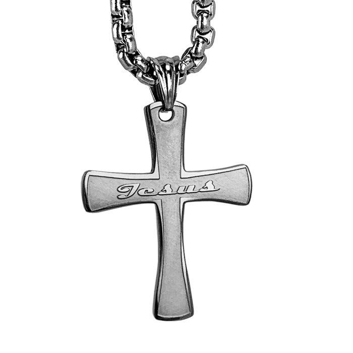 Cross Jesus Heavy Chain Necklace