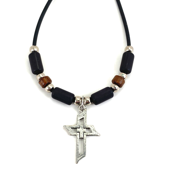 Men Of Faith Cross Beaded Necklace