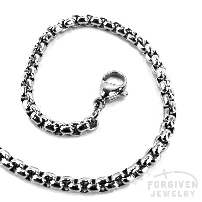 Nail Pendant Necklace Silver Heavy Chain