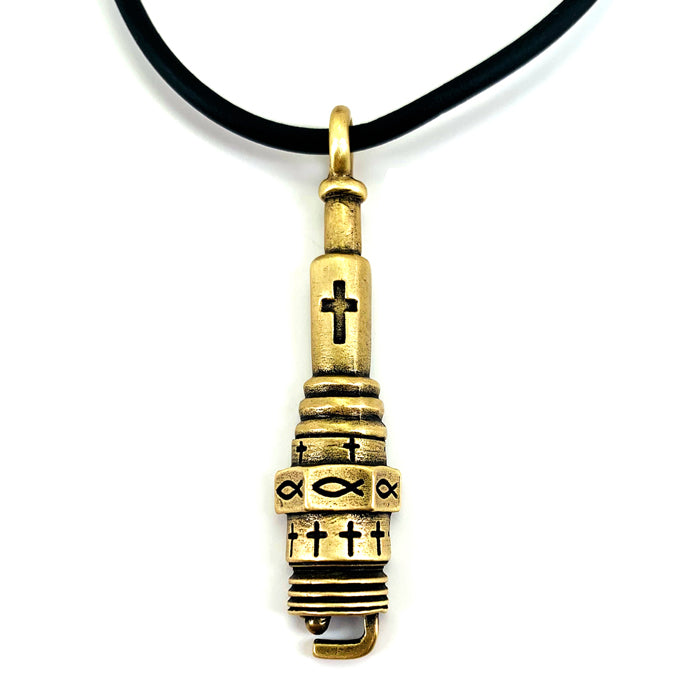 Spark Plug Brass Necklace