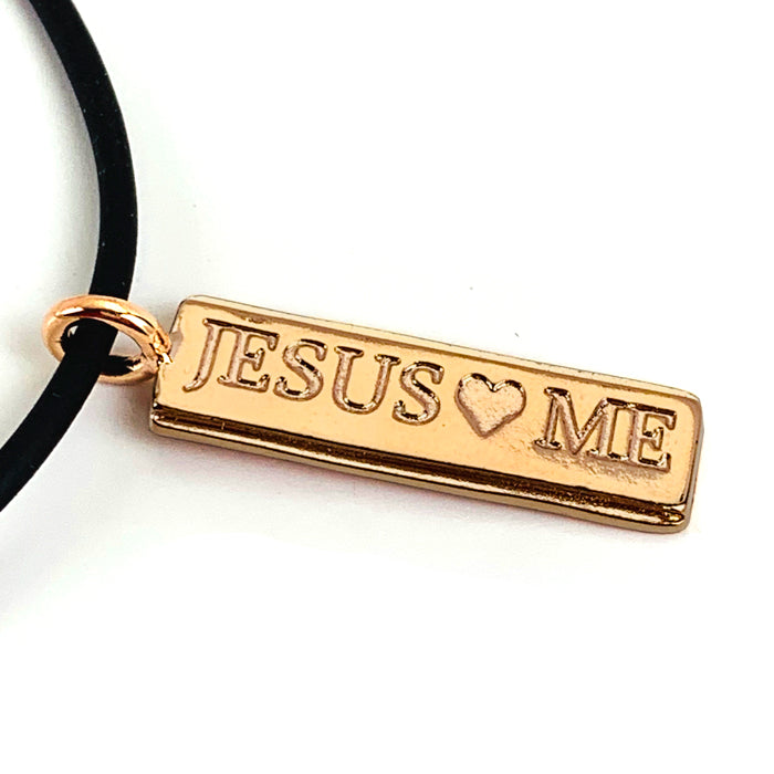 Jesus Loves Me Rose Gold Necklace