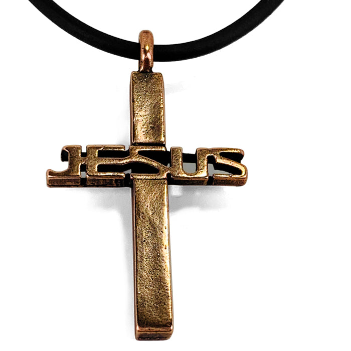 Jesus Cross Copper Necklace