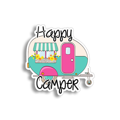 Old RV Happy Camper Sticker