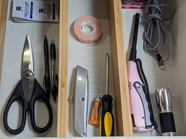 Junk drawer organization after photo