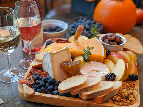 Wine with cheese board