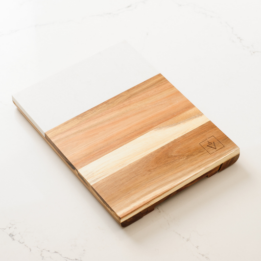 Marble and Acacia Charcuterie Board Gift Set with Knives and Serving B –  Vistal Supply