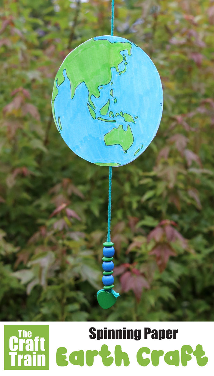 Spinning paper earth craft – Super Fun Printables