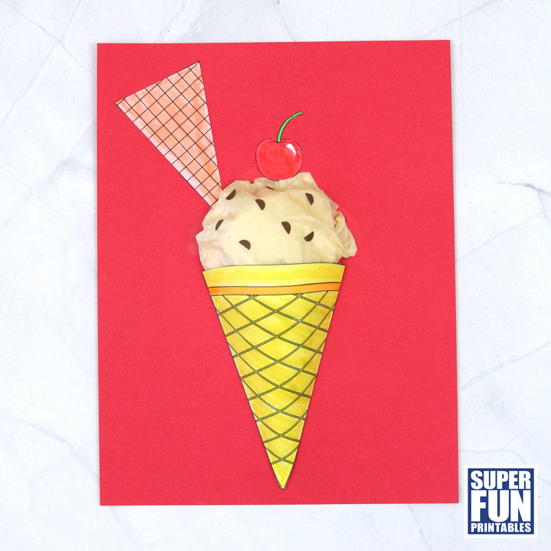 3d paper ice cream craft super fun printables