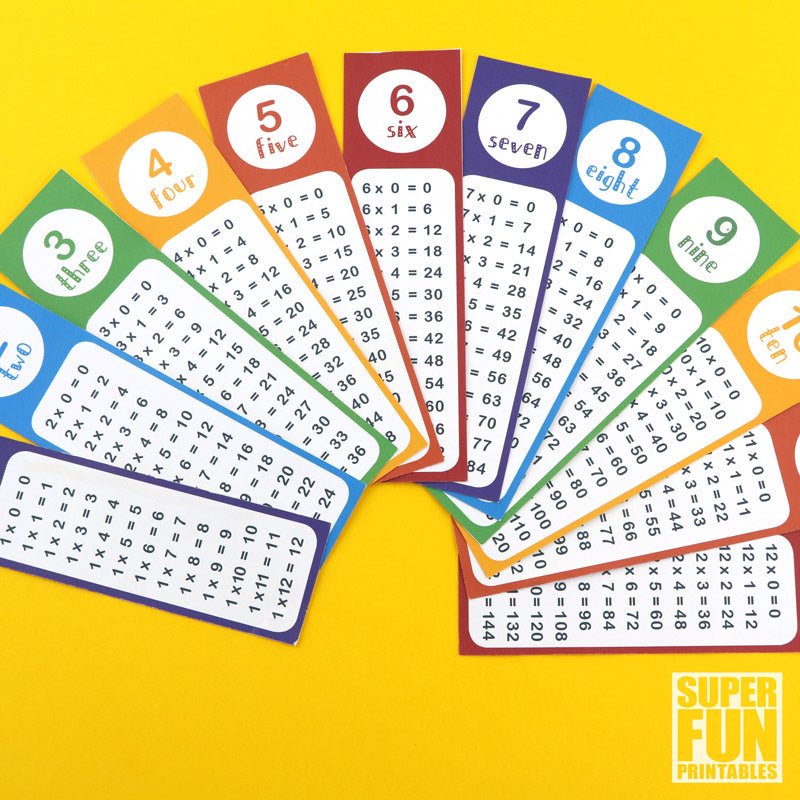 times table bookmarks super fun printables