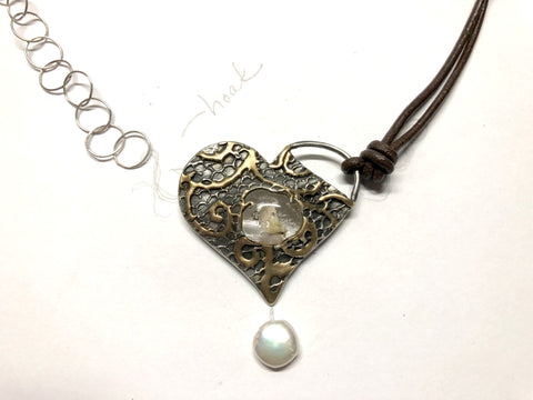 heart cremation memorial necklace