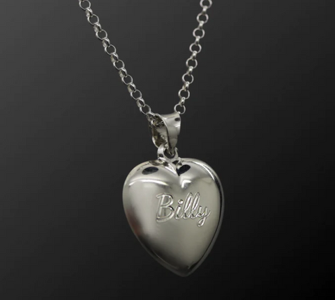 Save 30% on custom engraved puffed heart necklaces. Ships in two weeks or less.