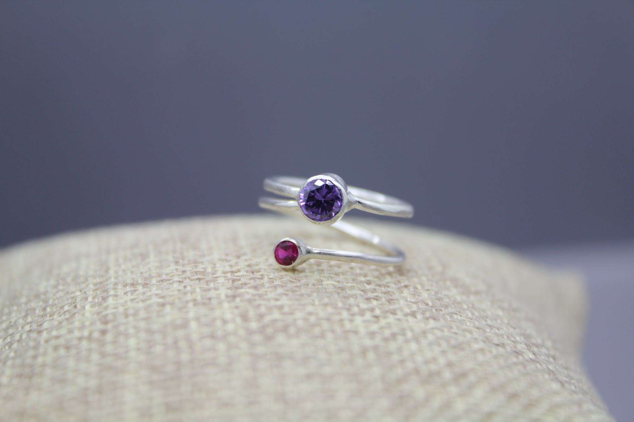 Custom Silver Gemstone Ring With Baby Birthstone For Mom – Ashley ...