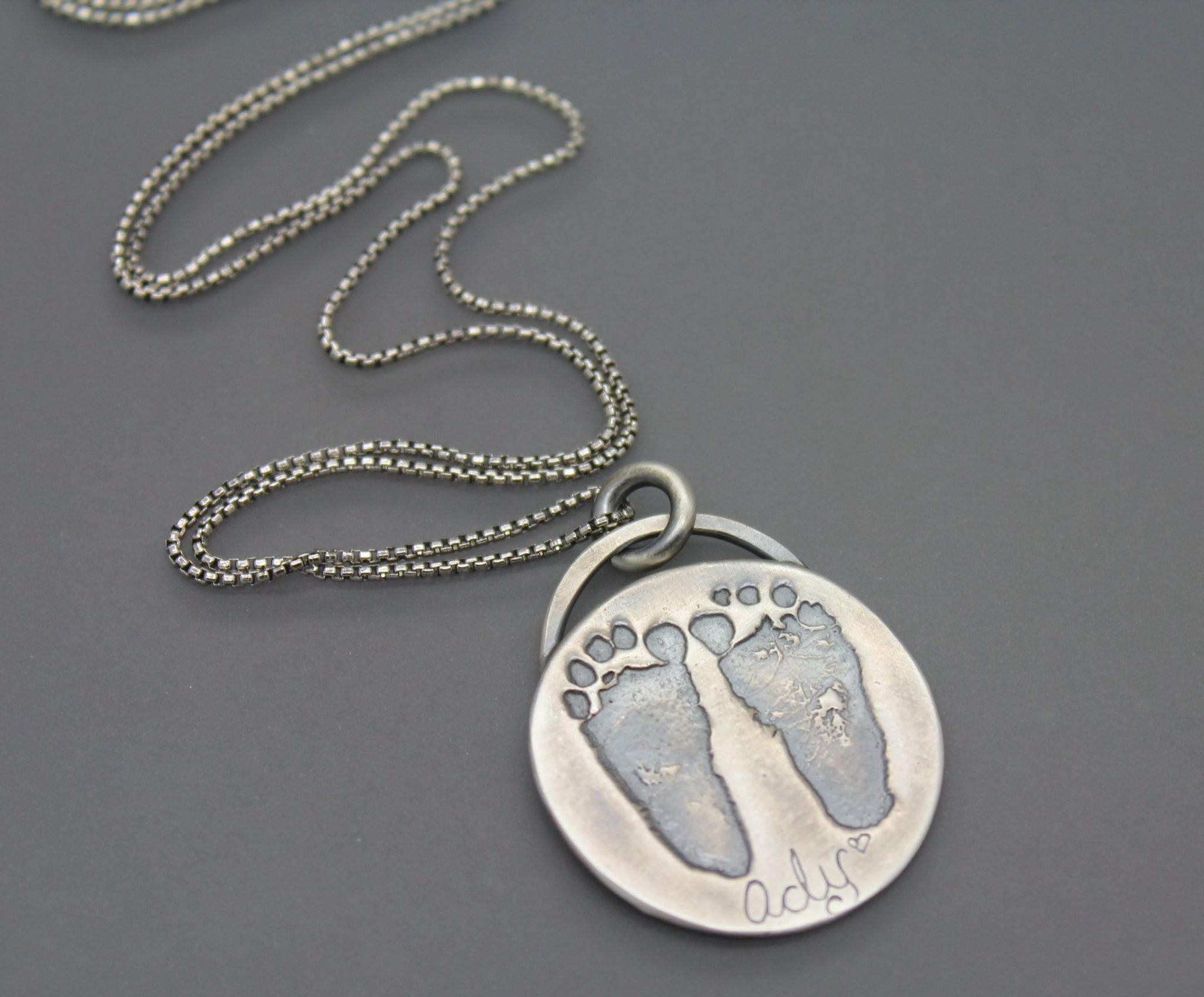 personalized baby footprint necklace