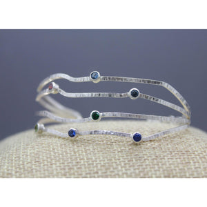 sterling silver family birthstone bracelet