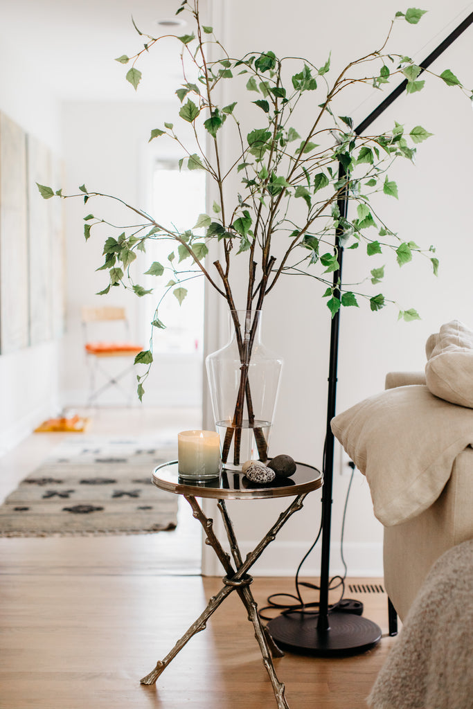 Oak branches in this oversized faux arrangement