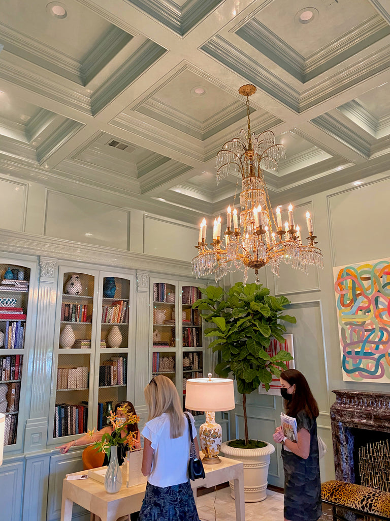 A Lady's Study by Jan Showers  Glossy, feminine, and sweet -- the lacquered trim work paired with a white hair on hide rug (custom bunted around the fireplace) was such a happy, peaceful room off the foyer.