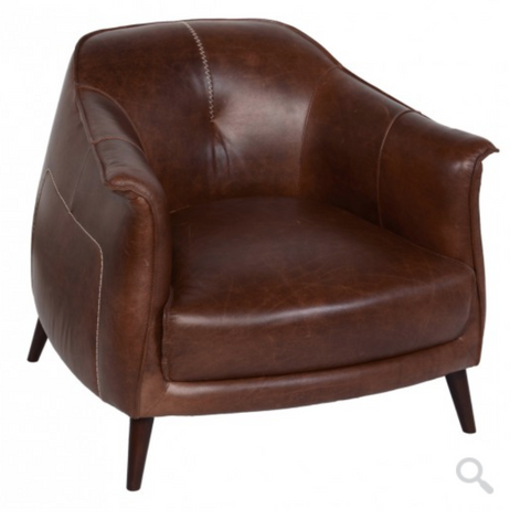 leather club chair bohemian classic home omaha nebraska stitching