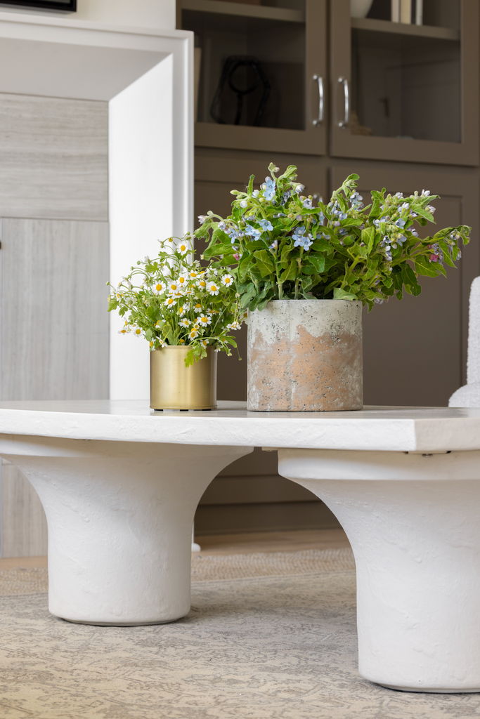 Table basse de salon en béton blanc Cottage moderne