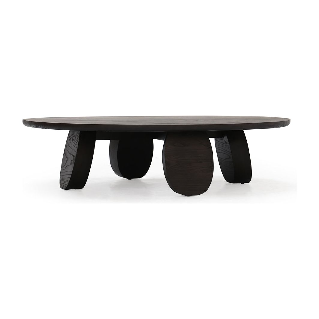 We love the oblong shape of the legs on this Olive Coffee Table by Verellen. The olive base elements complete the coffee table series for an elevated look to any space. 