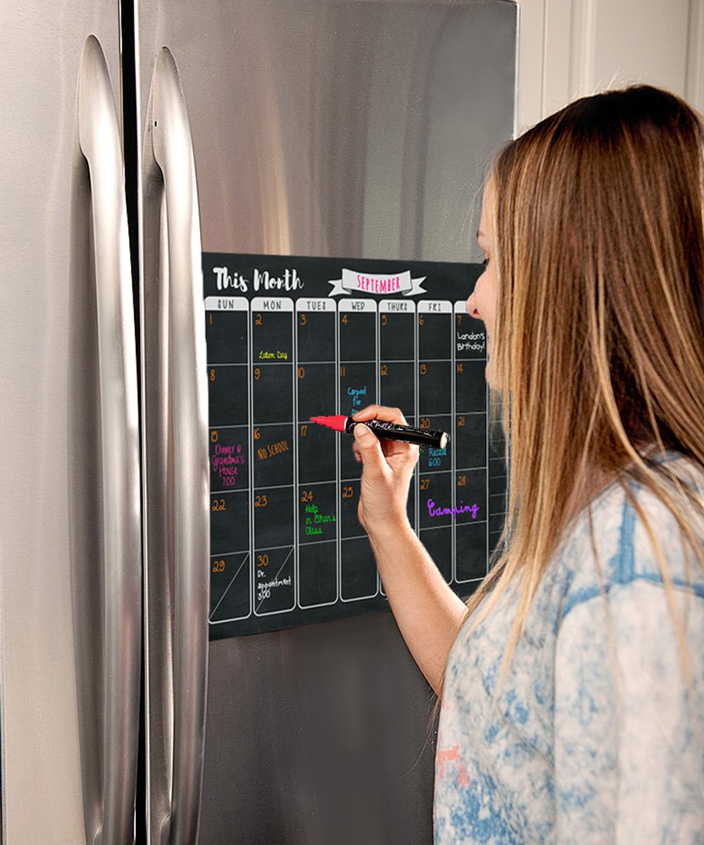 Magnetic Chalkboard Calendar Menu Kitchen White Fridge Whiteboard