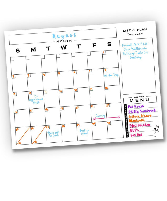 Dry Erase Monthly Extra Large White Board Calendar For Wall, 25