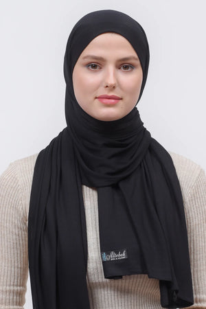 Black Jersey Hijab - Boutique Zeyna