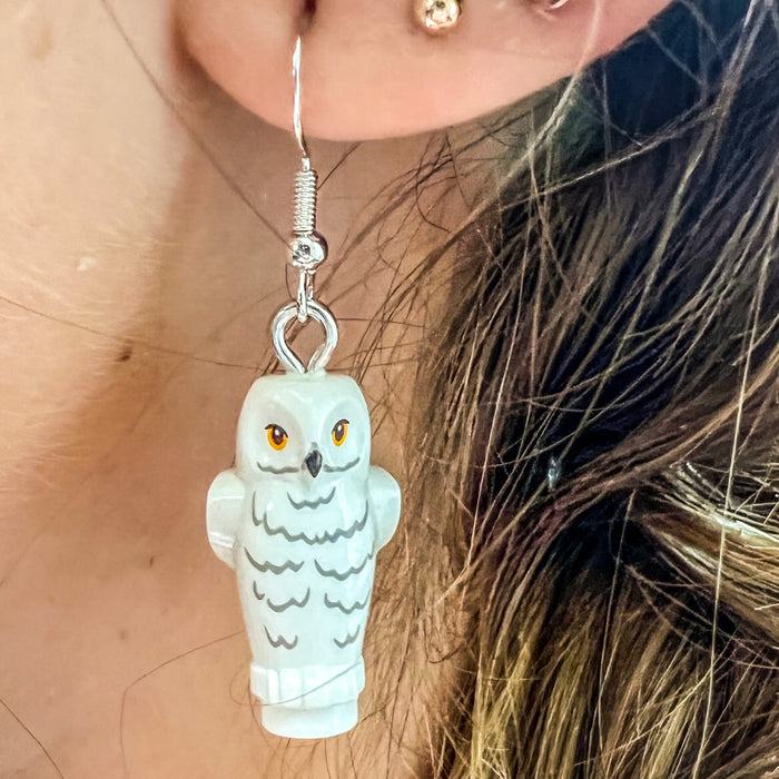 White Owl / Hedwig Earrings made from LEGO Bricks