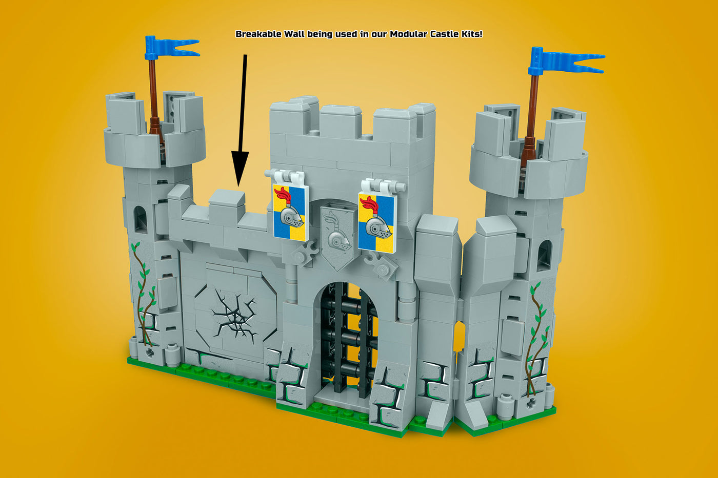 Castle Wall Breakable Custom Lego Castle Modular Building Set The Brick Show Shop