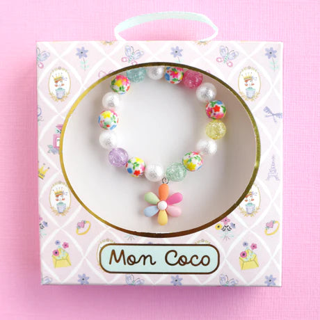 Mon Coco rainbow petal elastic bracelet in gift box