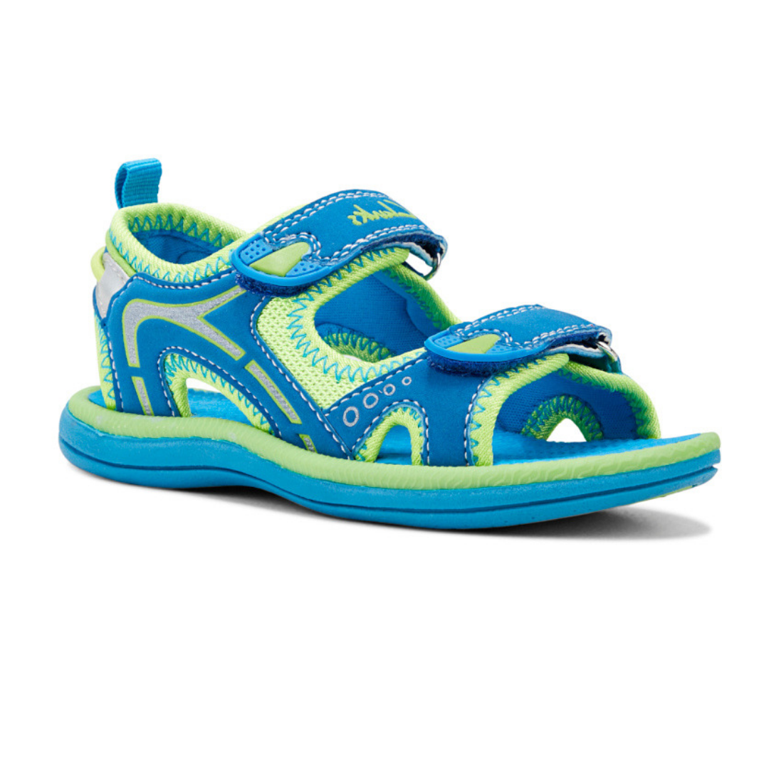 Clarks Fear II Sandals in Blue and Lime 