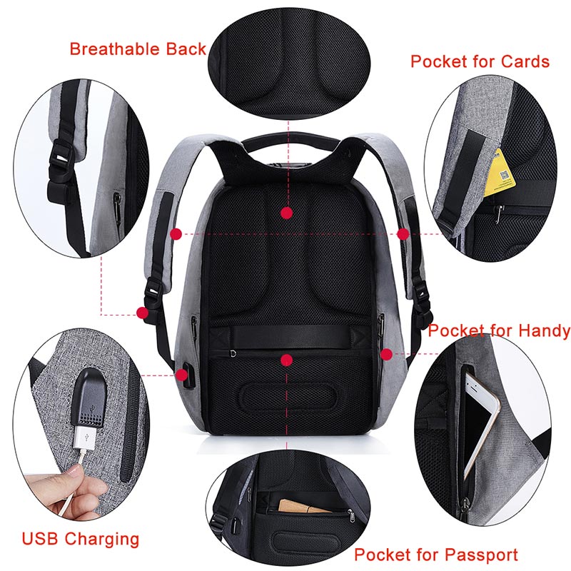 Waterproof Anti Theft Backpack 15.6