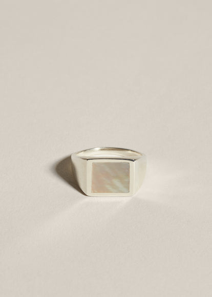 Heavy Weight Square Silver Signet Ring - Brighton Silver