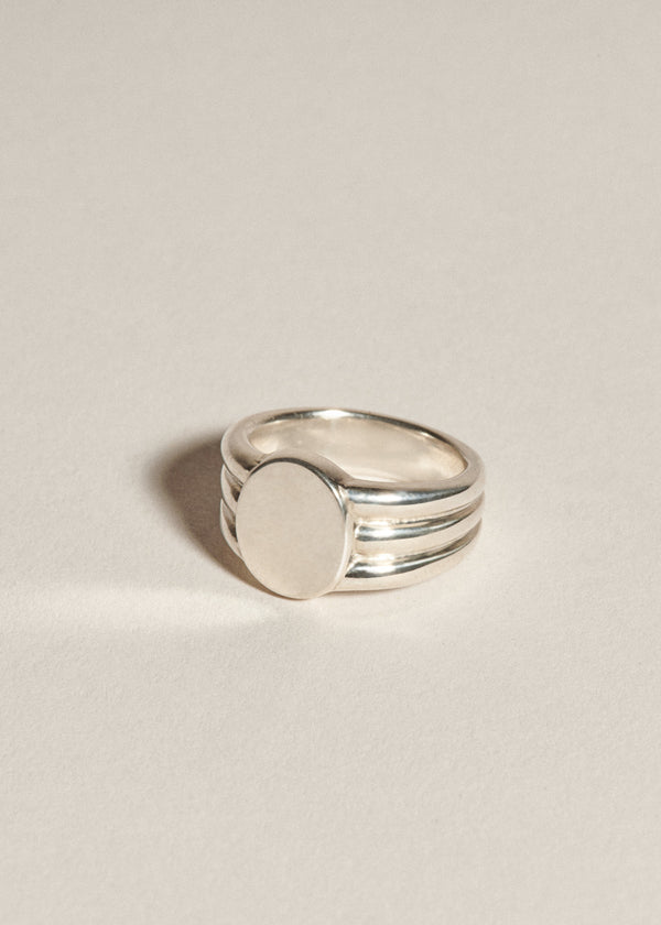 Sterling Silver Cushion Signet Ring (12x10mm) - Deakin & Francis UK