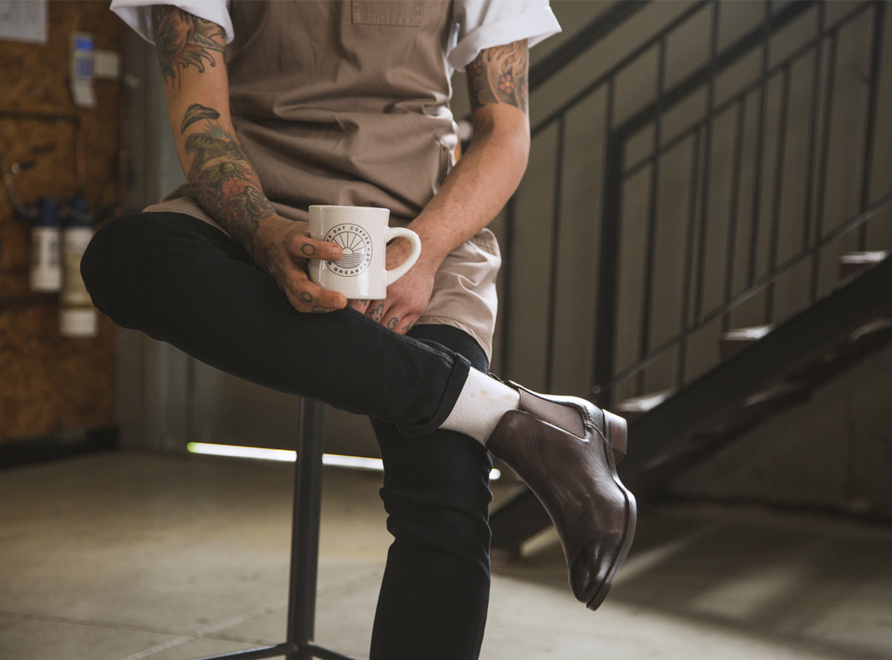 Mens leather brown chelsea boots