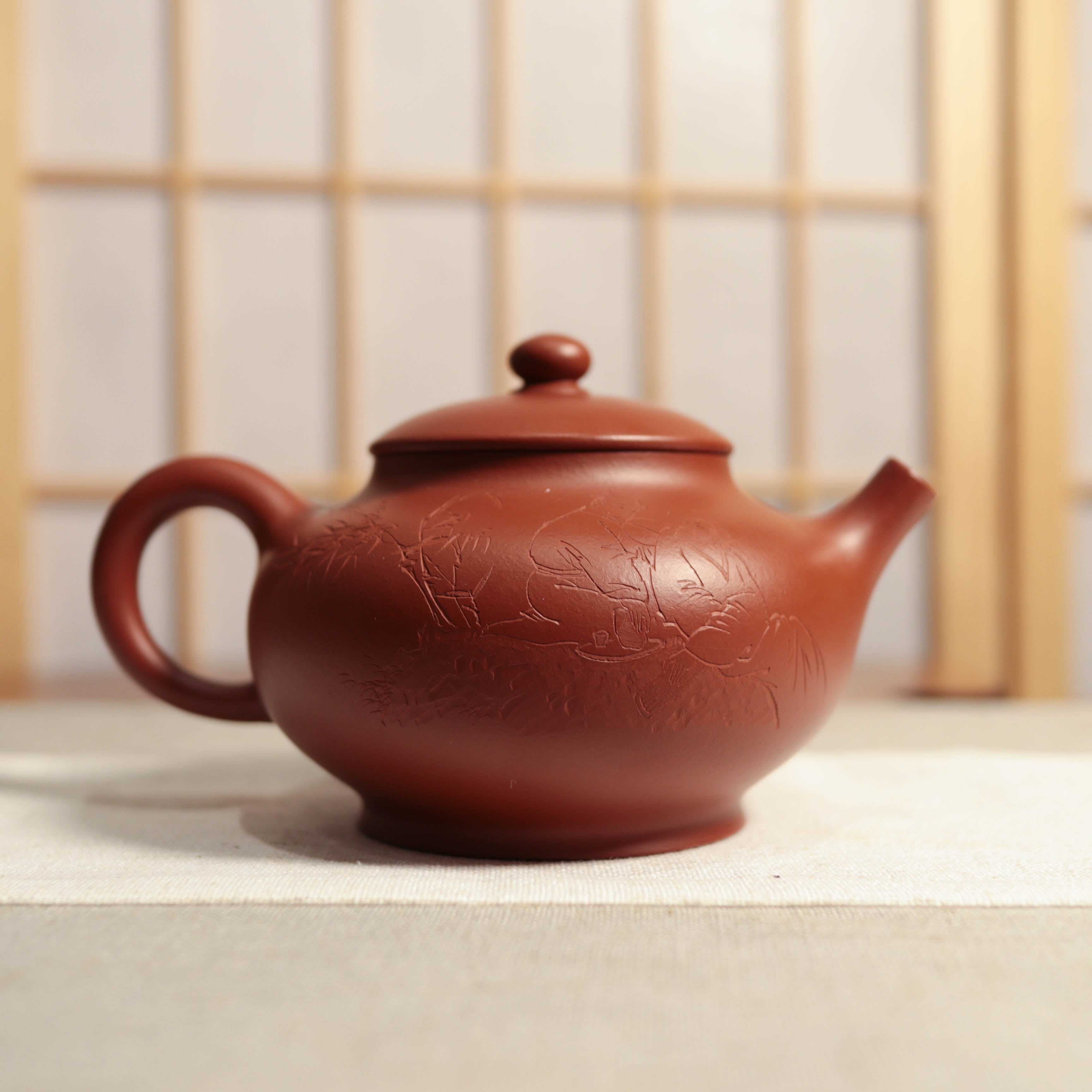 得福壺】原礦金黄朱泥字詞刻畫紫砂茶壺– Cha-Tailor Tea Specialist